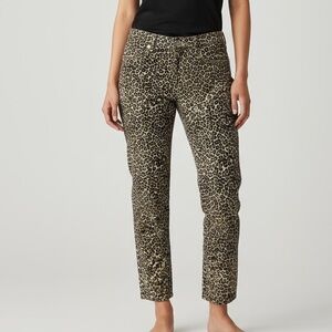 Mango Leopard Print Straight Leg Jeans - Black and Tan